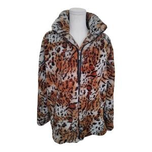 Jou Jou Plus Size Faux Fur As animal Print Jacket Size 1X